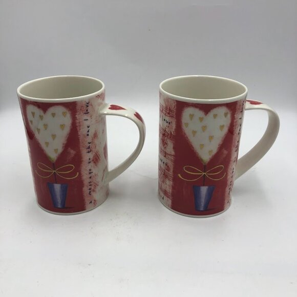 Dunoon Stoneware Heartstrings Design by Kate Mawdsley Set of 2 Ceramic Mugs - Picture 4 of 12